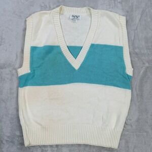 Cheryl's Tieg Men's Sweater Vest Cream Pullover Size M
